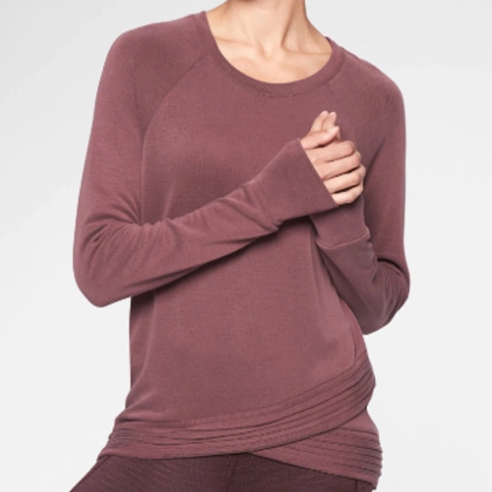 Athleta Serenity Criss Criss Sweatshirt Long Sleeve Size Small